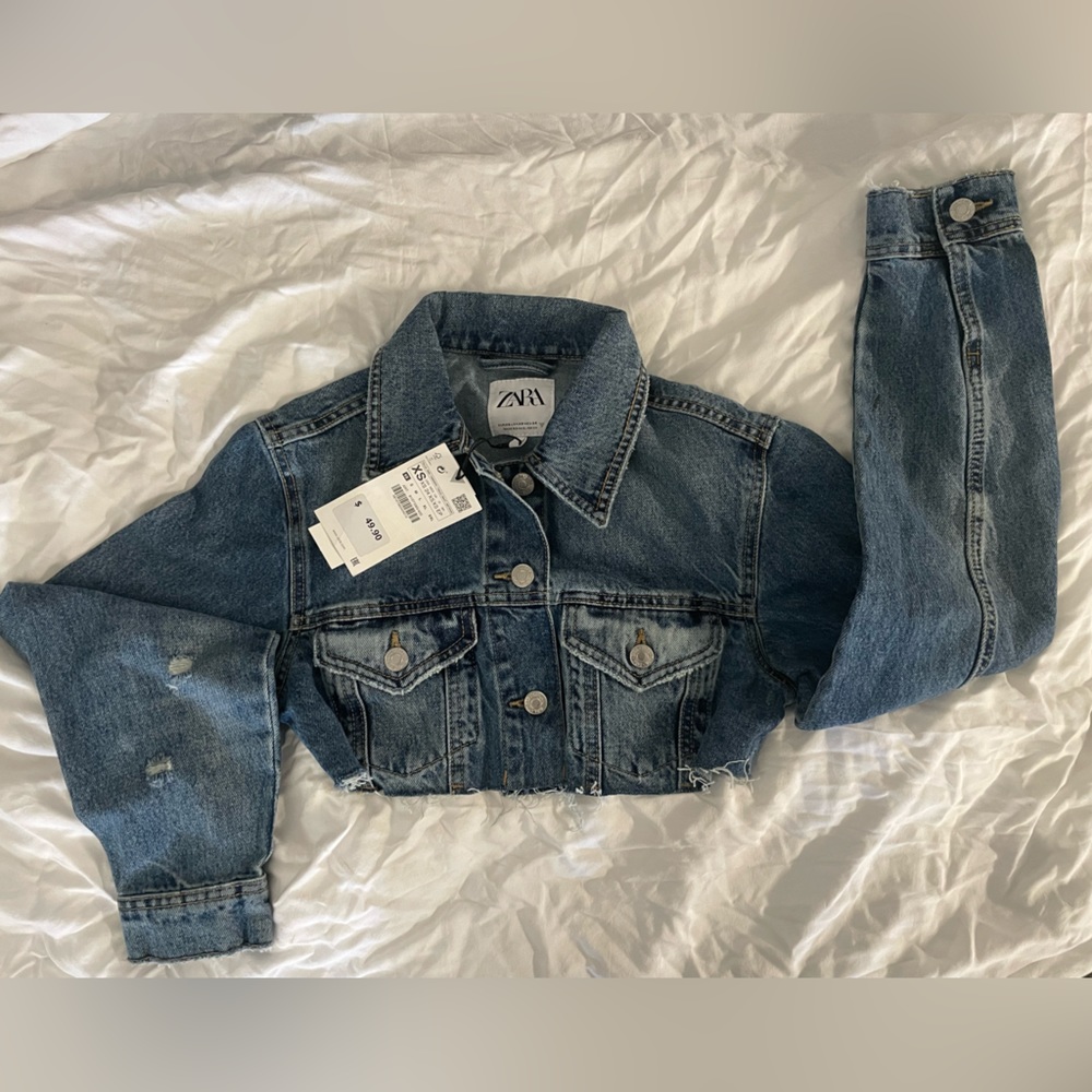 Zara crop denim jacket